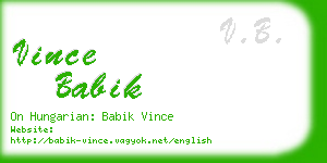 vince babik business card